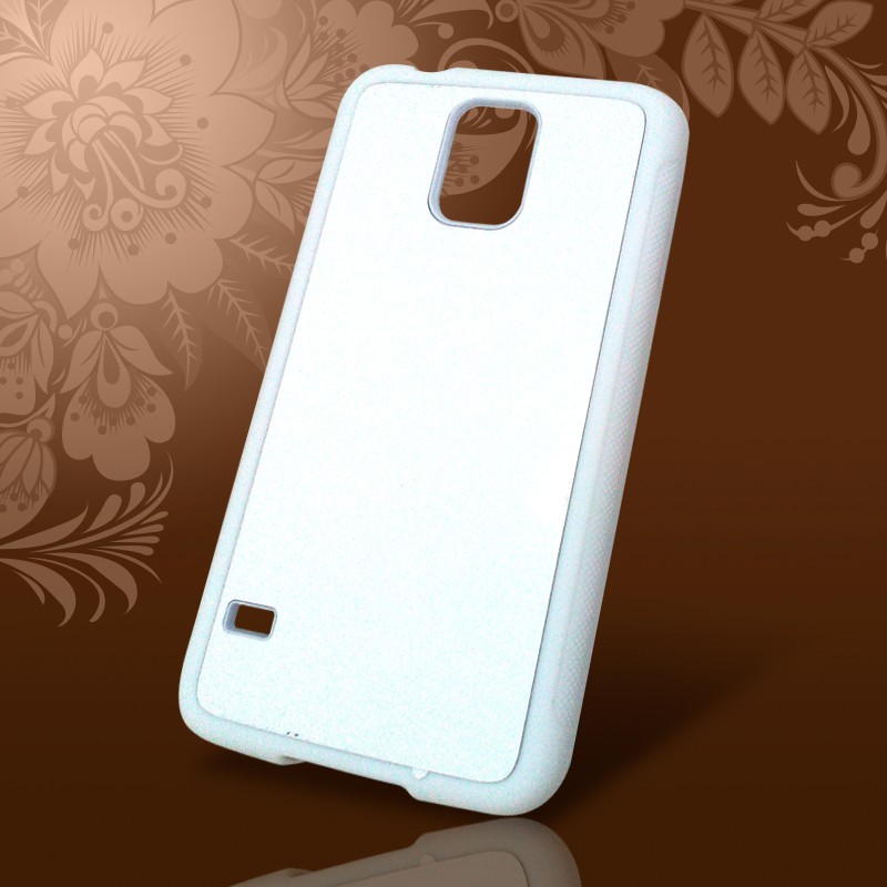 Чехол Samsung Galaxy S5 силикон белый с металлической вставкой 